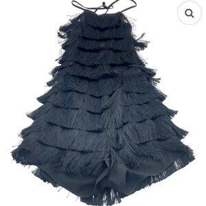 Black Frills Romper